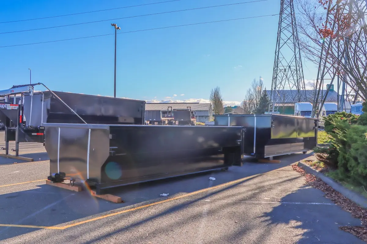 Roll-off dumpster ready for waste disposal at job site for Roofing Dumpster Rental in Beaufort